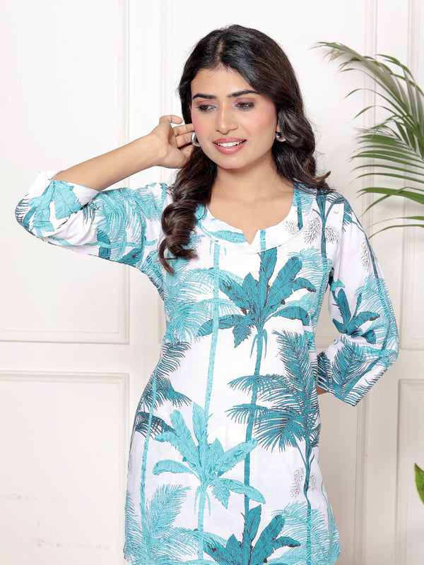 Printed Rayon Cotton Blend Co-ord Set