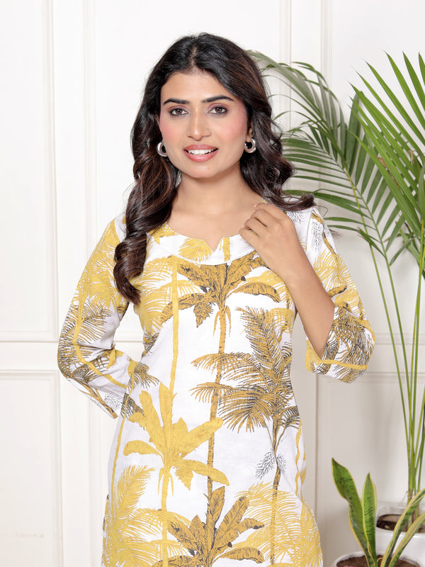 Printed Rayon Cotton Blend Co-ord Set