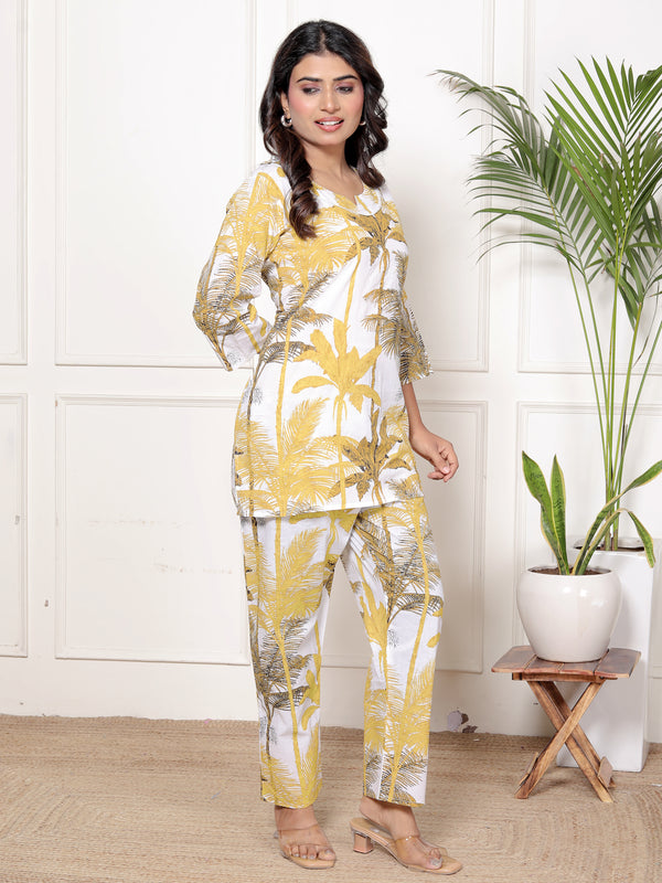 Printed Rayon Cotton Blend Co-ord Set