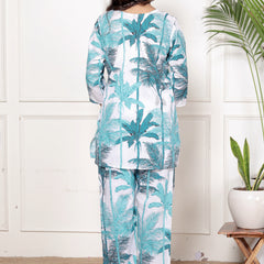 Printed Rayon Cotton Blend Co-ord Set
