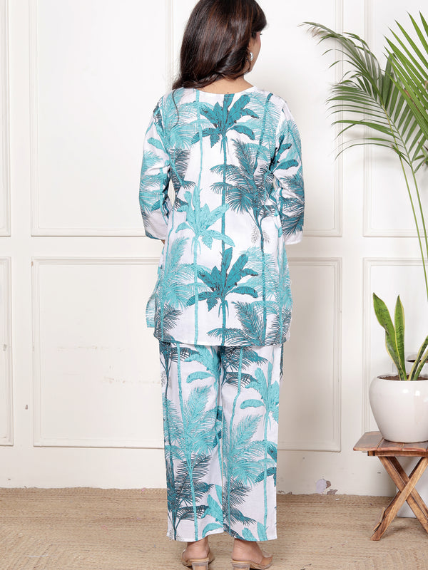 Printed Rayon Cotton Blend Co-ord Set