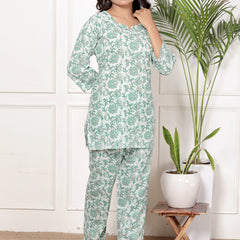 Printed Rayon Cotton Blend Co-ord Set