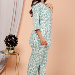 Printed Rayon Cotton Blend Co-ord Set