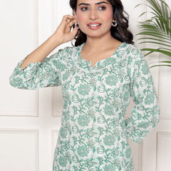 Printed Rayon Cotton Blend Co-ord Set