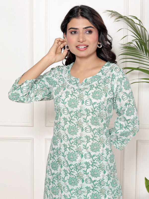 Printed Rayon Cotton Blend Co-ord Set