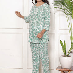 Printed Rayon Cotton Blend Co-ord Set