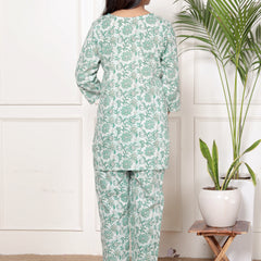 Printed Rayon Cotton Blend Co-ord Set