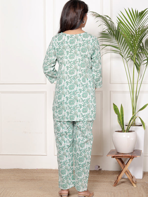 Printed Rayon Cotton Blend Co-ord Set