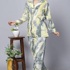Printed Rayon Cotton Blend Co-ord Set