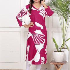 Printed Cotton Blend Ethnic Straight Kurta