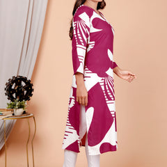 Printed Cotton Blend Ethnic Straight Kurta