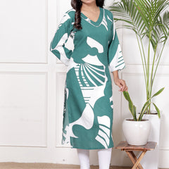 Printed Cotton Blend Ethnic Straight Kurta