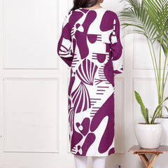 Printed Cotton Blend Ethnic Straight Kurta