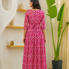 Floral Cotton Feeding Dress for Maternity