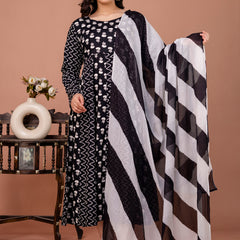 Women's Rayon Anarkali Kurta Set With Dupatta