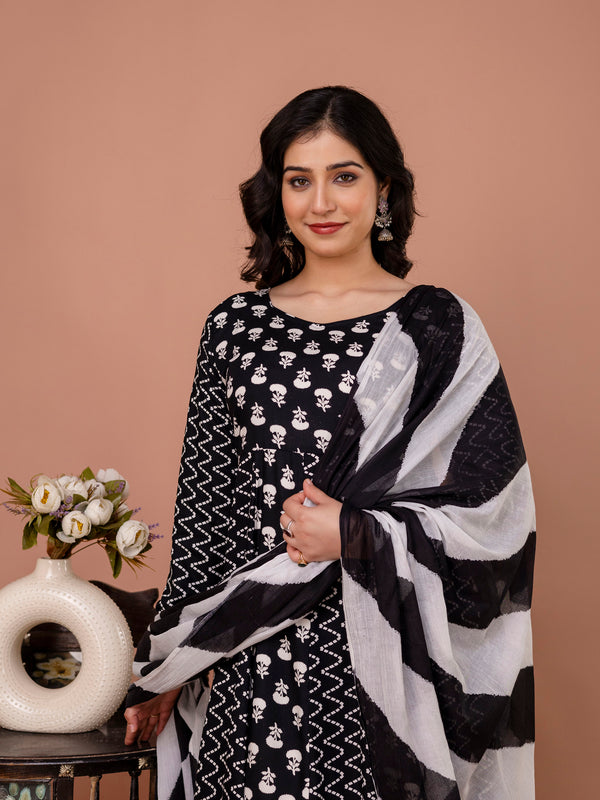 Women's Rayon Anarkali Kurta Set With Dupatta