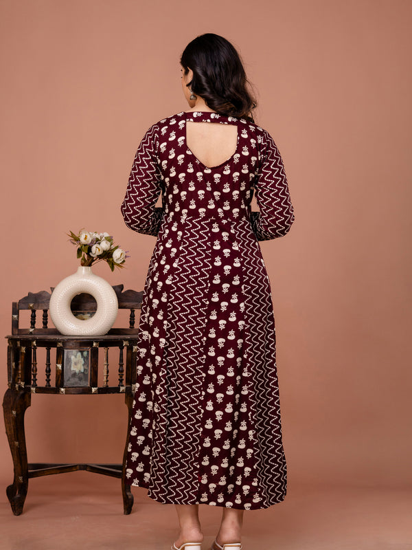 Women's Rayon Anarkali Kurta Set Without Dupatta