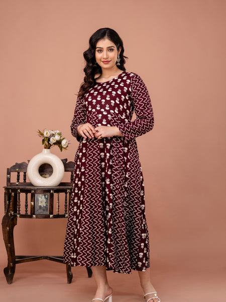 Women's Rayon Anarkali Kurta Set Without Dupatta
