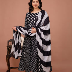 Women's Rayon Anarkali Kurta Set With Dupatta