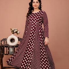 Women's Rayon Anarkali Kurta Set With Dupatta