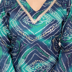 Classic Cotton Teal Green Floral Printed Kurta Set