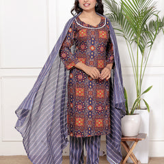 Classic Cotton Fuchsia pink  Floral Printed Kurta Set