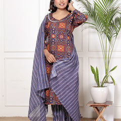 Classic Cotton Fuchsia pink  Floral Printed Kurta Set
