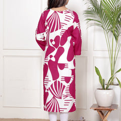 Printed Cotton Blend Ethnic Straight Kurta