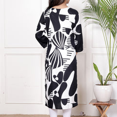 Printed Cotton Blend Ethnic Straight Kurta