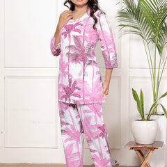 Printed Rayon Cotton Blend Co-ord Set