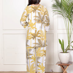 Printed Rayon Cotton Blend Co-ord Set
