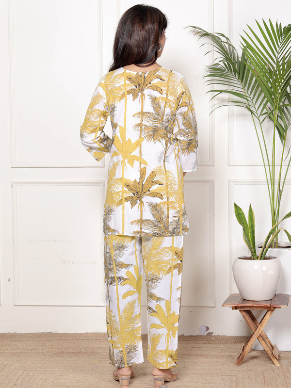 Printed Rayon Cotton Blend Co-ord Set