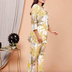 Printed Rayon Cotton Blend Co-ord Set