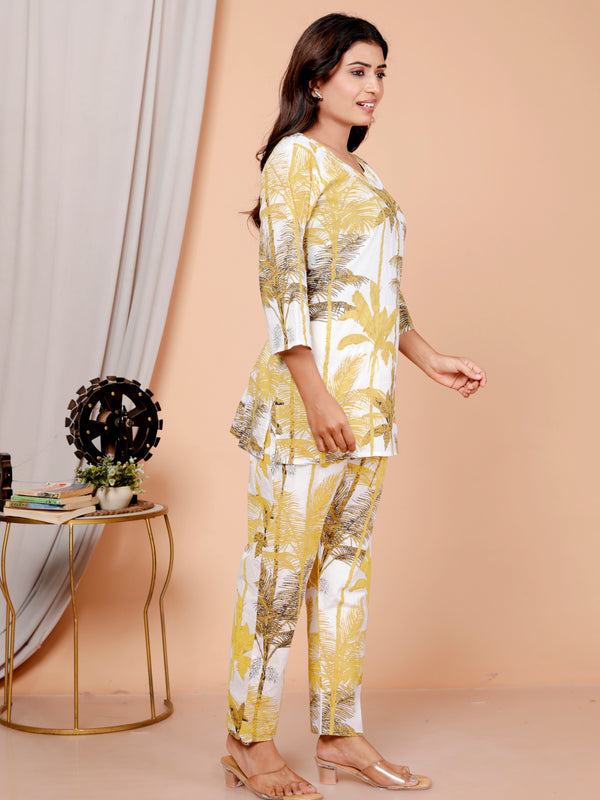 Printed Rayon Cotton Blend Co-ord Set