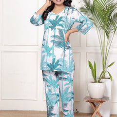 Printed Rayon Cotton Blend Co-ord Set