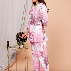 Printed Rayon Cotton Blend Co-ord Set