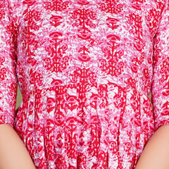 Women's Cotton Floral Maternity Feeding Dress with Zipper