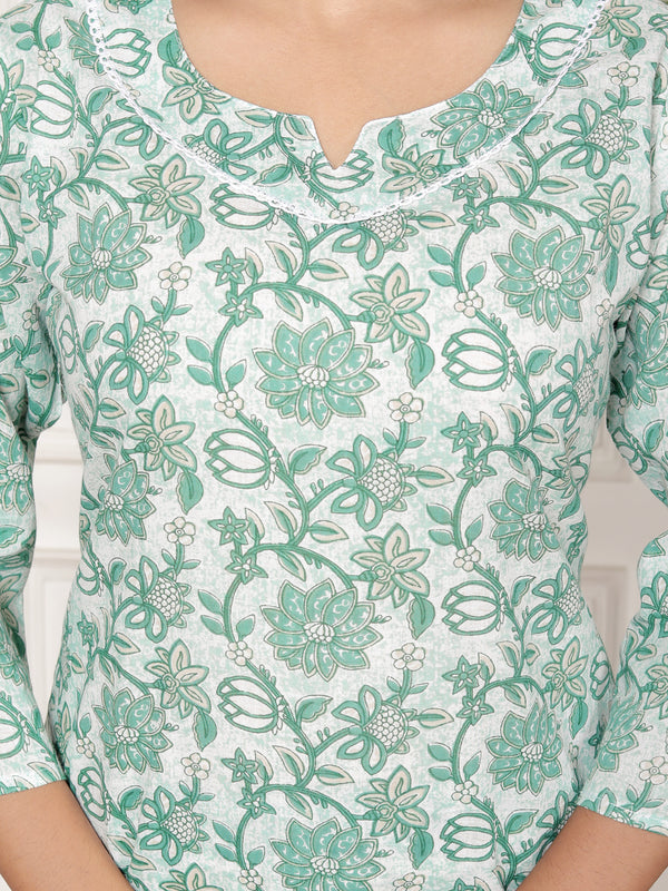 Printed Rayon Cotton Blend Co-ord Set
