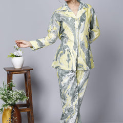 Printed Rayon Cotton Blend Co-ord Set