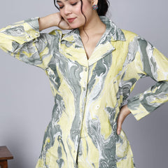 Printed Rayon Cotton Blend Co-ord Set