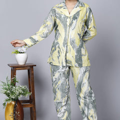 Printed Rayon Cotton Blend Co-ord Set