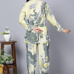 Printed Rayon Cotton Blend Co-ord Set