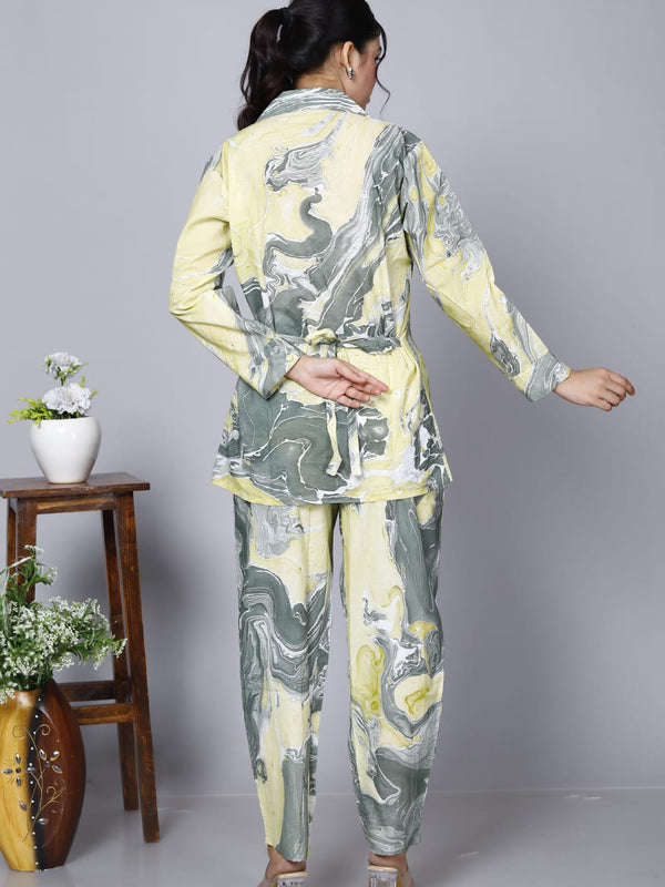 Printed Rayon Cotton Blend Co-ord Set