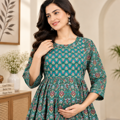 Women’s Teal Green Ethnic Maxi Dress